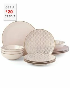 Lenox Trianna Blush 12pc Dinnerware Set With $20 Credit Home