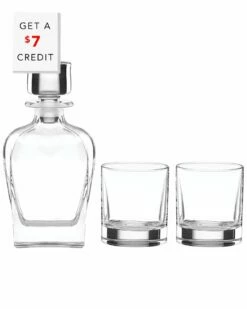 Lenox Tuscany Classics 3pc Whiskey Decanter & Glass Set With $7 Credit Home Bar Carts & Accessories