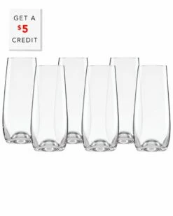 Lenox Tuscany Classics Stemless Flute Set, Buy 4 Get 6 With $5 Credit Home Drinkware