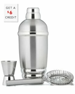Lenox Tuscany Metal Shaker & Strainer Set With $6 Credit Home Bar Carts & Accessories