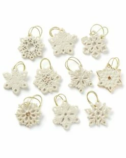 Lenox Snowflake 10pc Ornament Set Home Seasonal