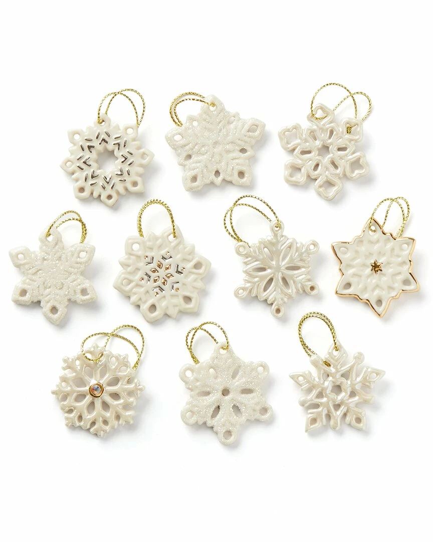 Lenox Snowflake 10pc Ornament Set Home Seasonal 3 Lenox Snowflake 10pc Ornament Set Home Seasonal