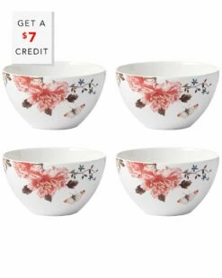 Lenox Sprig & Vine 4pc All-Purpose Bowl Set With $7 Credit Home Dinnerware