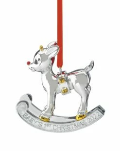 Lenox 2022 Baby's 1st Christmas Rudolph Ornament Home Seasonal