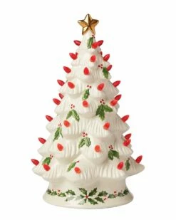 Lenox Treasured Traditions Holiday Red Bulbs Light-Up Tree Figurine Home Seasonal