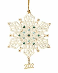 Lenox 2022 Gemmed Snowflake Ornament Home Seasonal