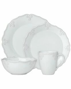 Lenox French Carved Scallop 4PC Dinnerware Set Home
