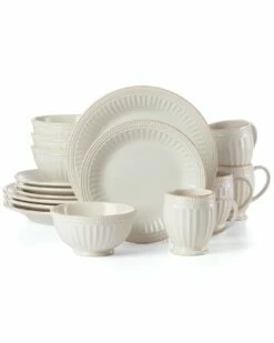 Lenox French Perle Groove White 16PC Dinnerware Set Home