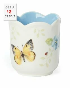 Lenox Butterfly Meadow Scalloped Blue Geranium Candle With $2 Credit Home Candles & Home Fragrance