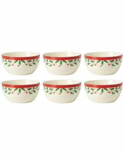 Lenox Holiday 6pc Dessert Bowl Set Home Dinnerware