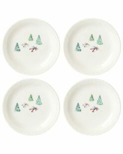 Lenox Profile Snow Day 4pc Accent Plate Set Home Dinnerware