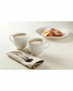 Lenox French Perle Groove White 2Pc Latte Mug Set With $3 Credit Home Drinkware -Lenox Sales 3050730137 RLLZ 3