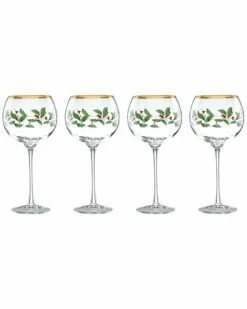 Lenox Holiday 4pc Wine Glass Set Home Drinkware