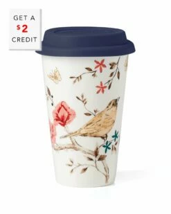 Lenox Sprig & Vine Thermal Travel Mug With $2 Credit Home Drinkware