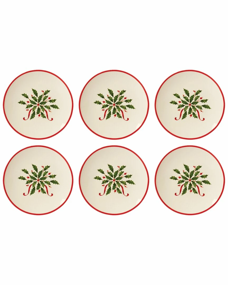Lenox Holiday 6pc Party Plate Set Home Dinnerware 3 Lenox Holiday 6pc Party Plate Set Home Dinnerware