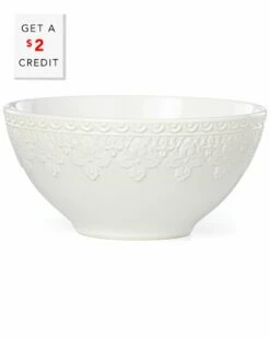 Lenox Chelse Muse Fleur White All-Purpose Bowl With $2 Credit Home Serveware