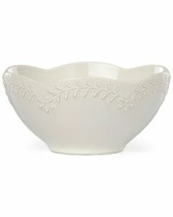Lenox Chelse Muse Scallop Floral Grey All-Purpose Bowl Home Dinnerware