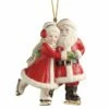 Lenox Ice Skating Santa & Mrs. Claus Ornament Home Seasonal