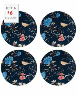 Lenox Sprig & Vine Blue 4pc Accent Plate Set With $6 Credit Home Dinnerware