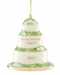 Lenox 2022 1st Christmas Together Cake Ornament Home Seasonal