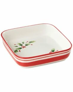 Lenox Holiday Handpaint Square Dish Home Serveware