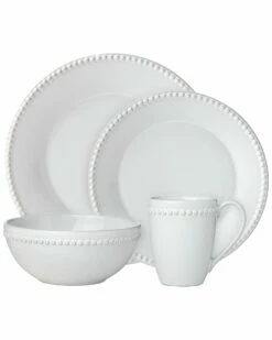 Lenox French Carved Pearl 4PC Dinnerware Set Home