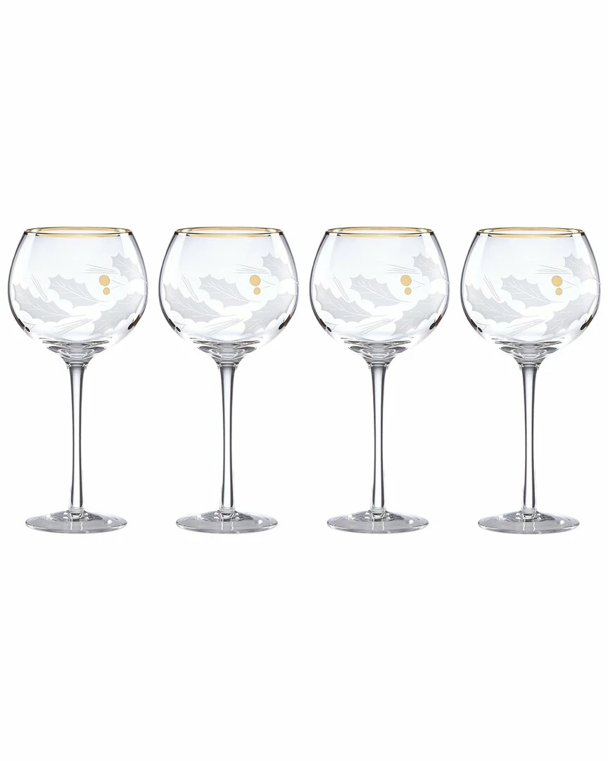 Lenox Holiday Gold 4pc Balloon Glass Set Home Drinkware 3 Lenox Holiday Gold 4pc Balloon Glass Set Home Drinkware